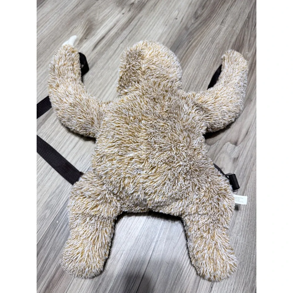 Hobby Lobby Plush Sloth Backpack Brown Shaggy Faux Fur Novelty Animal Bag 17in
